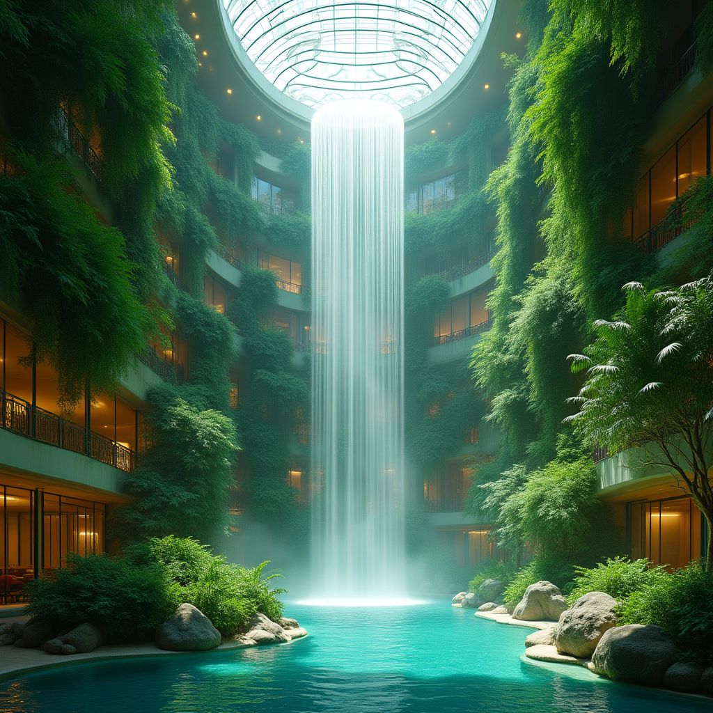 Jardin vertical dans l'atrium