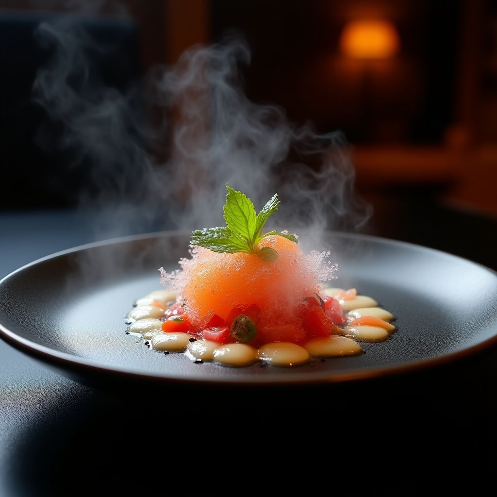 Plat gastronomique futuriste